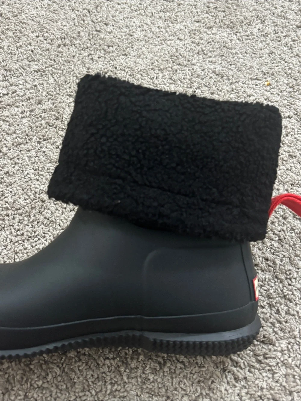 Hunter original roll top Sherpa lined insulated boots size 10 black